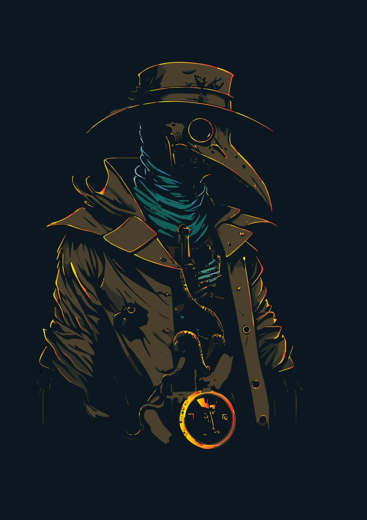 Stylized Plague Doctor Artwork Wallpaper