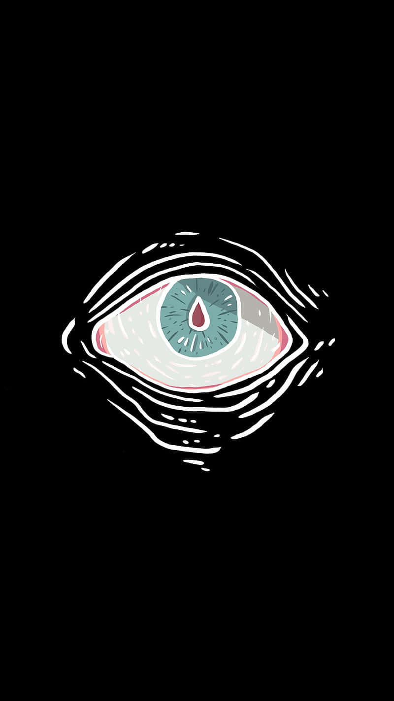 Stylized Single Eye Illustration Wallpaper