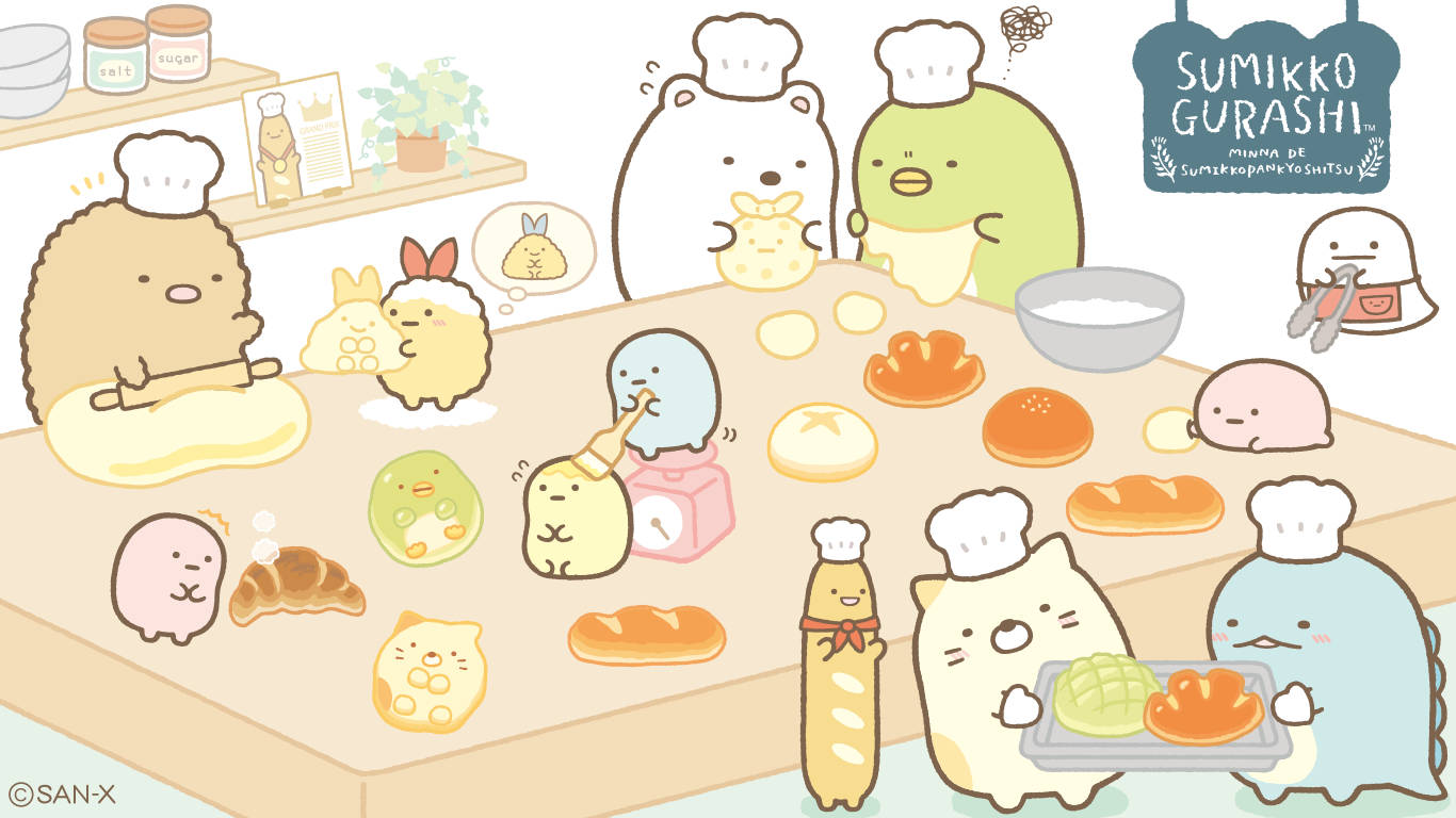 Sumikko Gurashi Baking Pastries Wallpaper