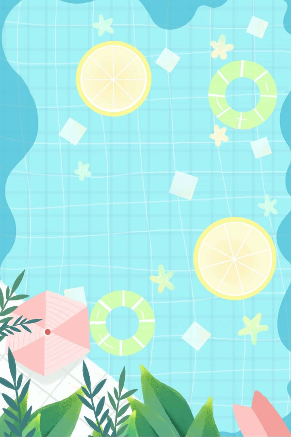 Summer Pool Party Illustration Wallpaper