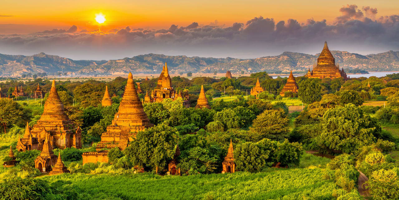 Sunset In Myanmar Wallpaper