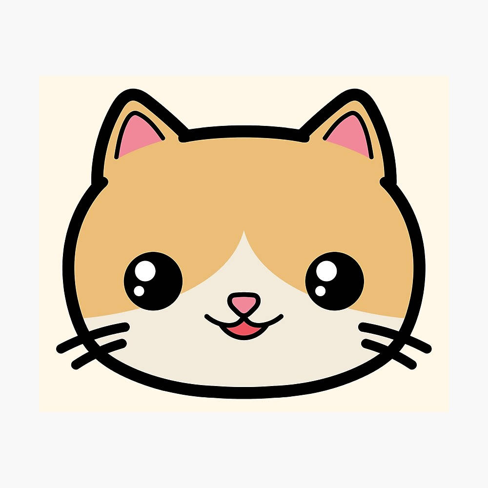 Super Cute Face Of A Kawaii Cat Wallpaper