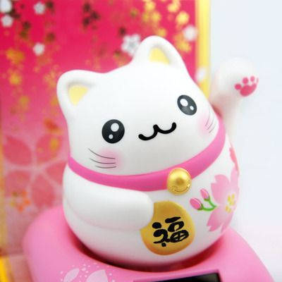 Super Cute Kawaii Pink Maneki-neko Cat Wallpaper