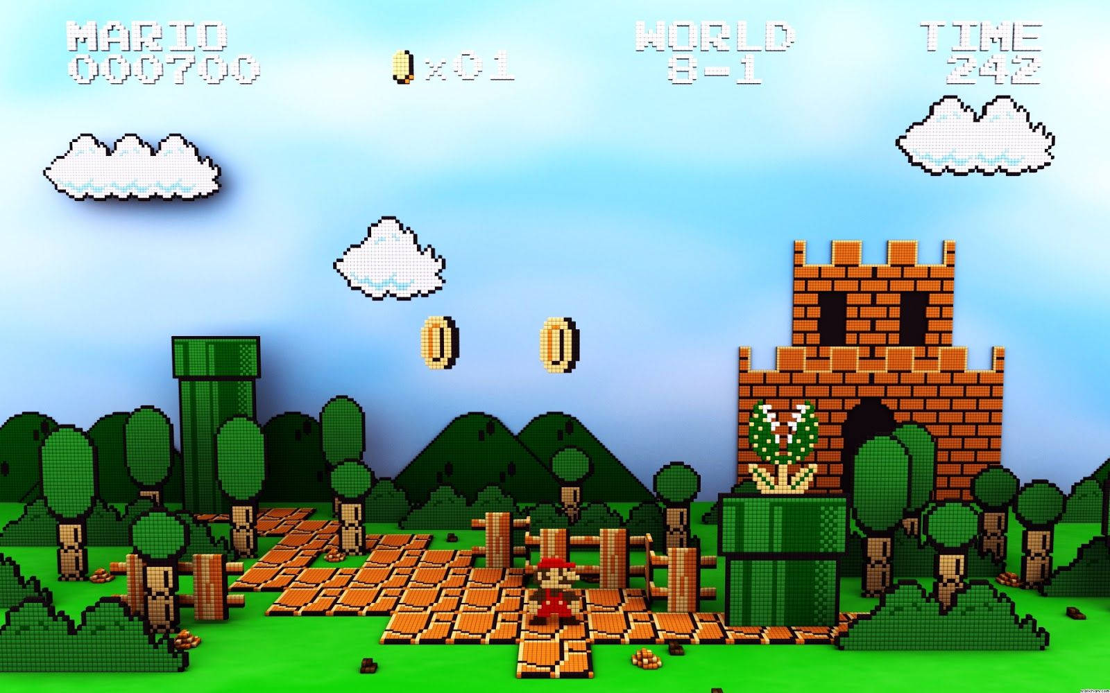 Super Mario Landscape Nintendo Pixel Wallpaper