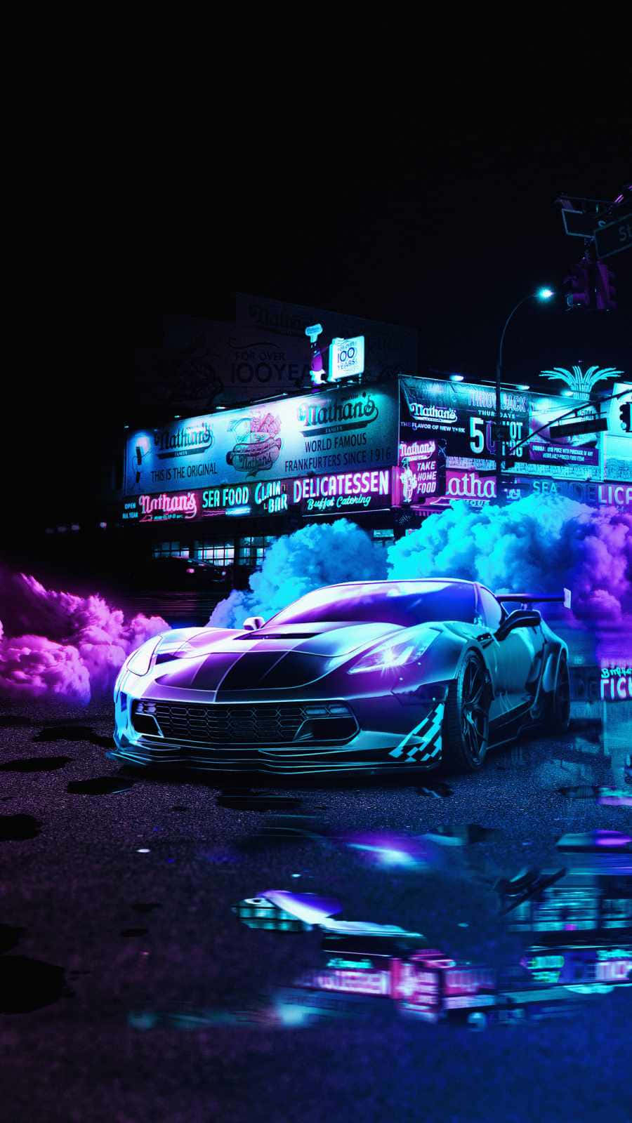 Supercar Neon Smoke Wallpaper