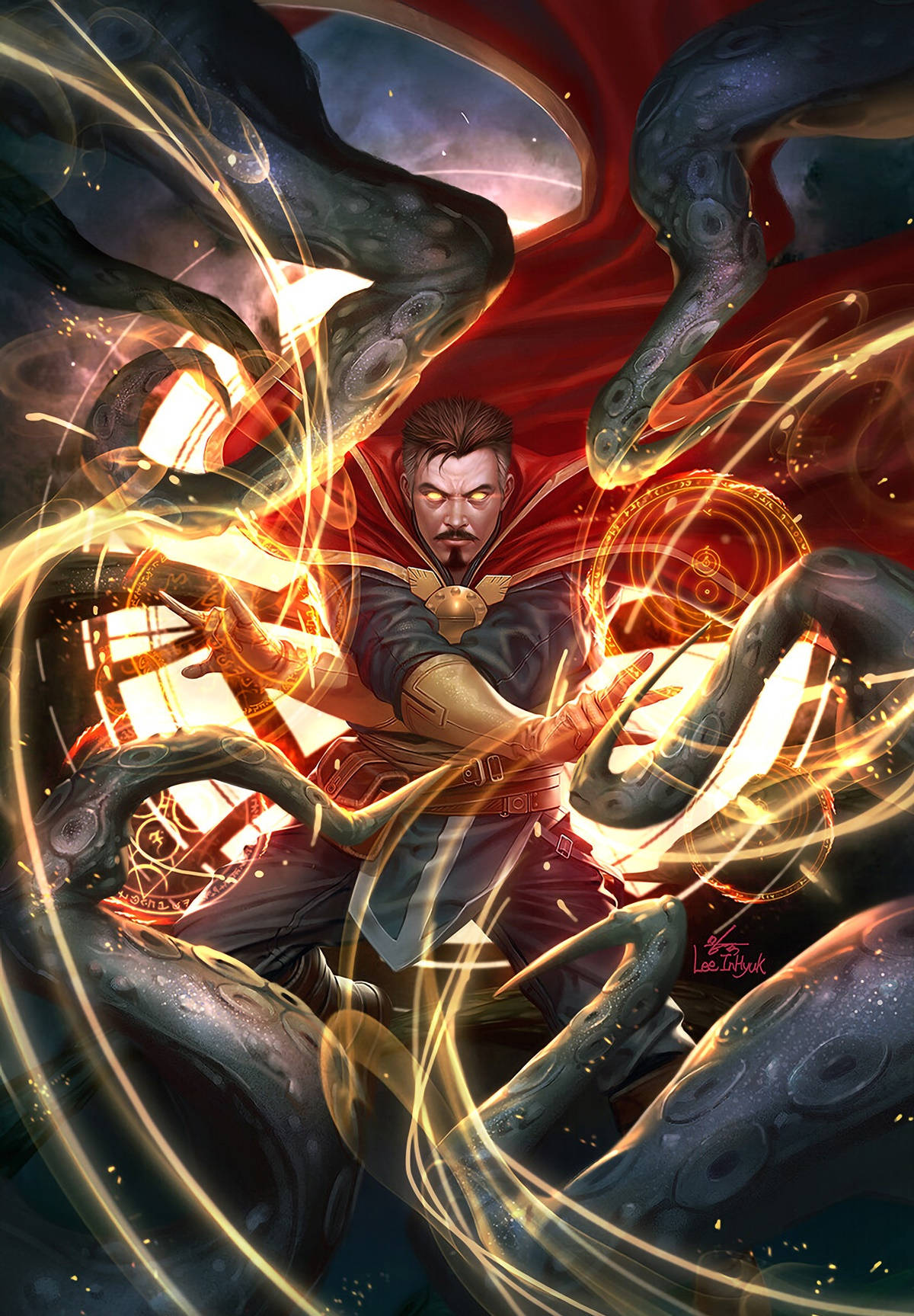 Superhero Doctor Strange Giant Tentacles Wallpaper