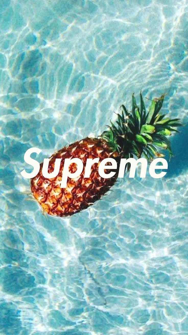 Supreme With Pineapple On Water Wallpaper