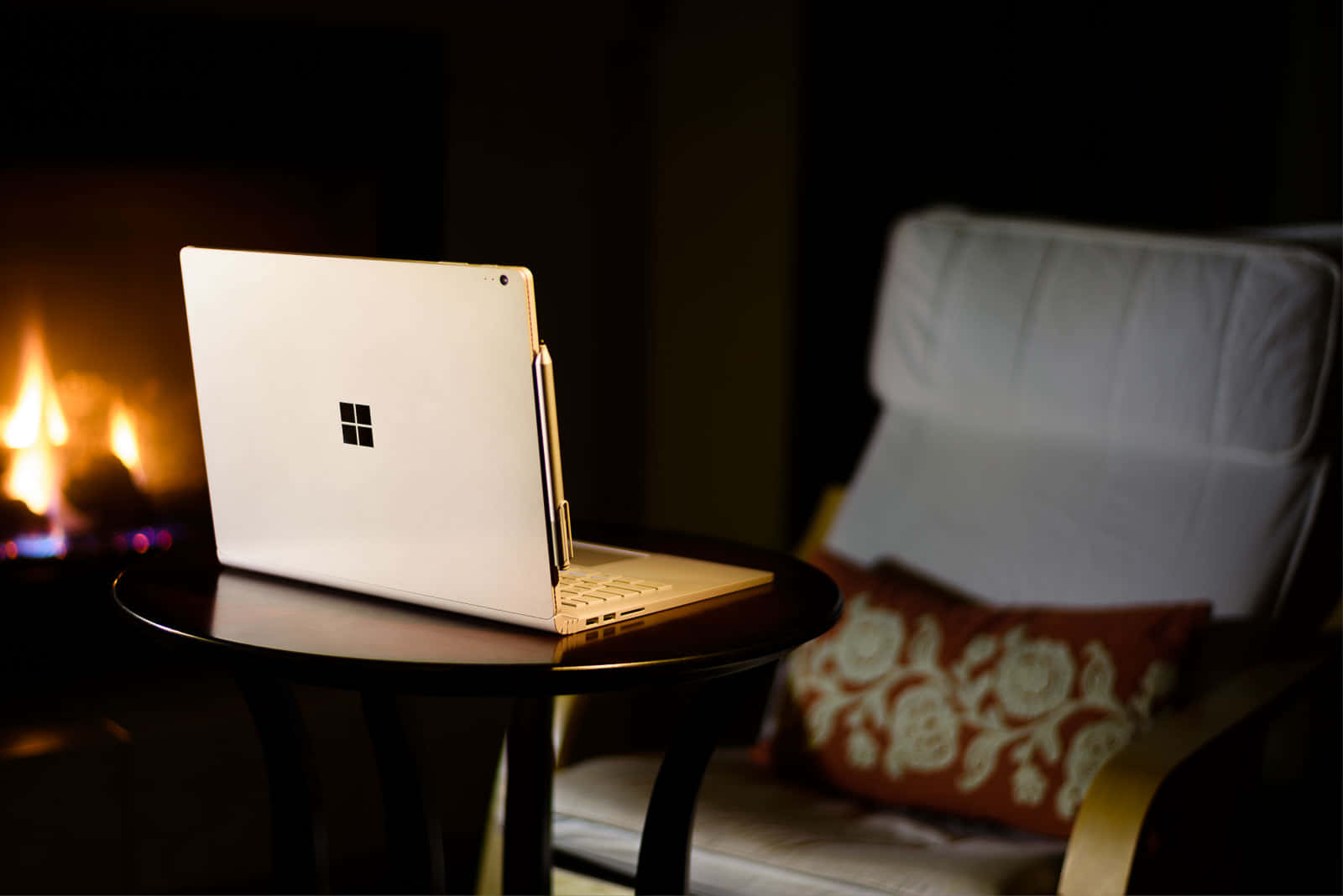 Surface Book Cozy Evening Setup Wallpaper