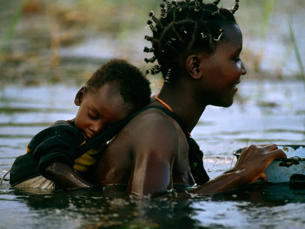 Swimming Mother And Baby Wallpaper