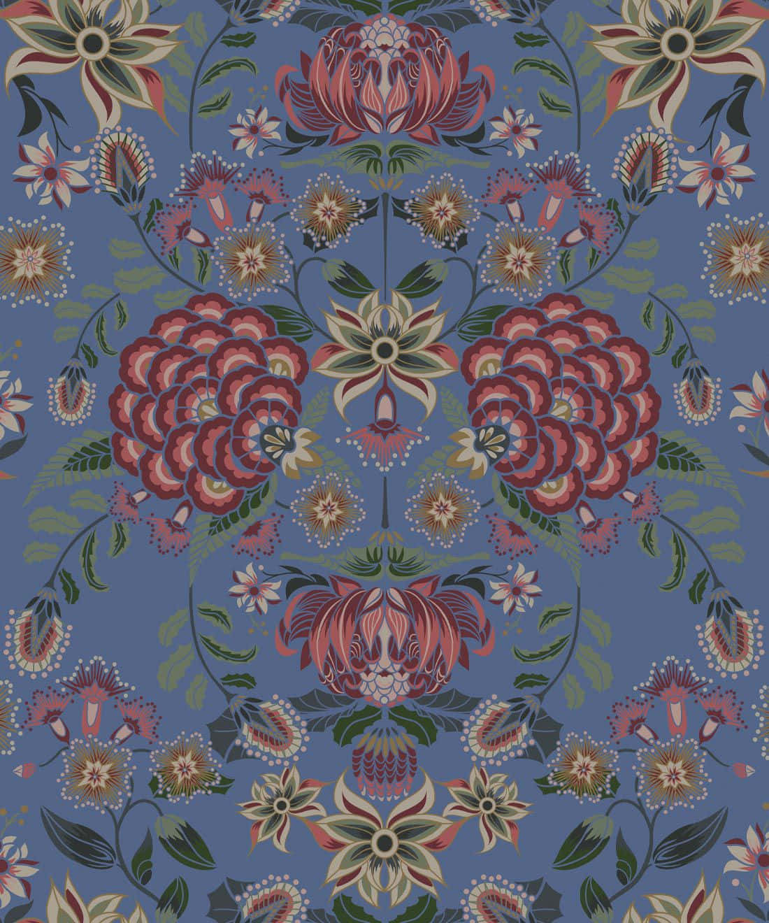 Symmetrical Floral Designer Wallpaper