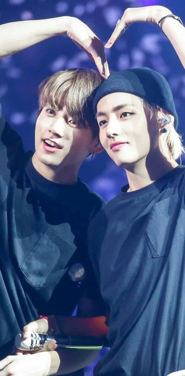 Taekook Bts Heart Pose Wallpaper