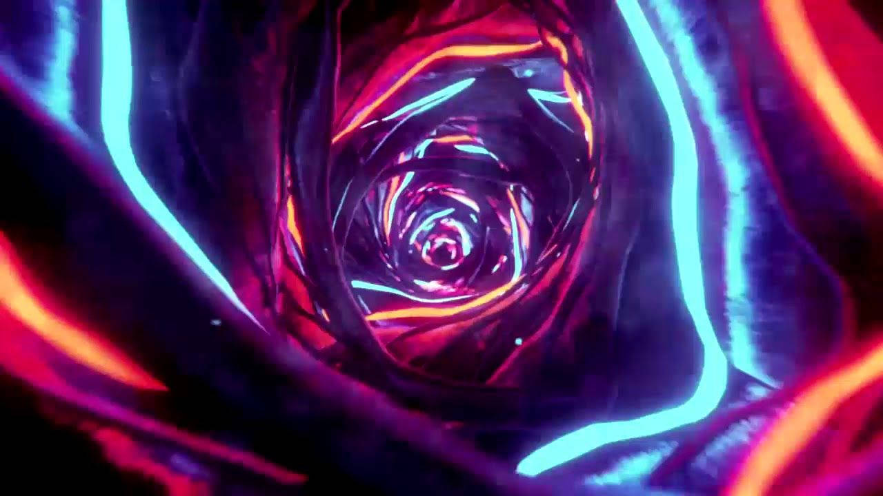 Take A Trip Through A Vibrant Neon Tunnel Wallpaper