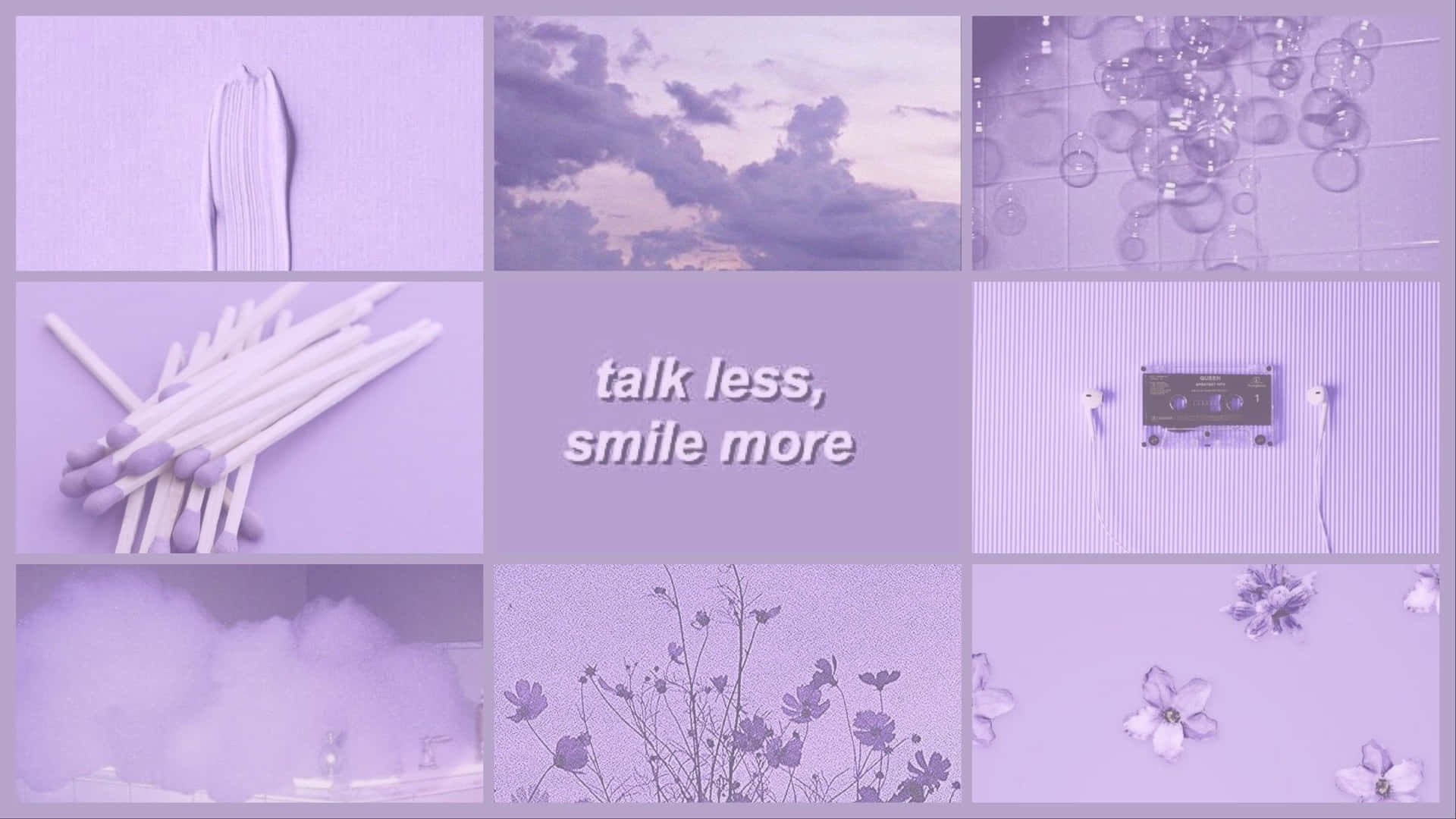Talk Less Smile More Pretty Purple Wallpaper