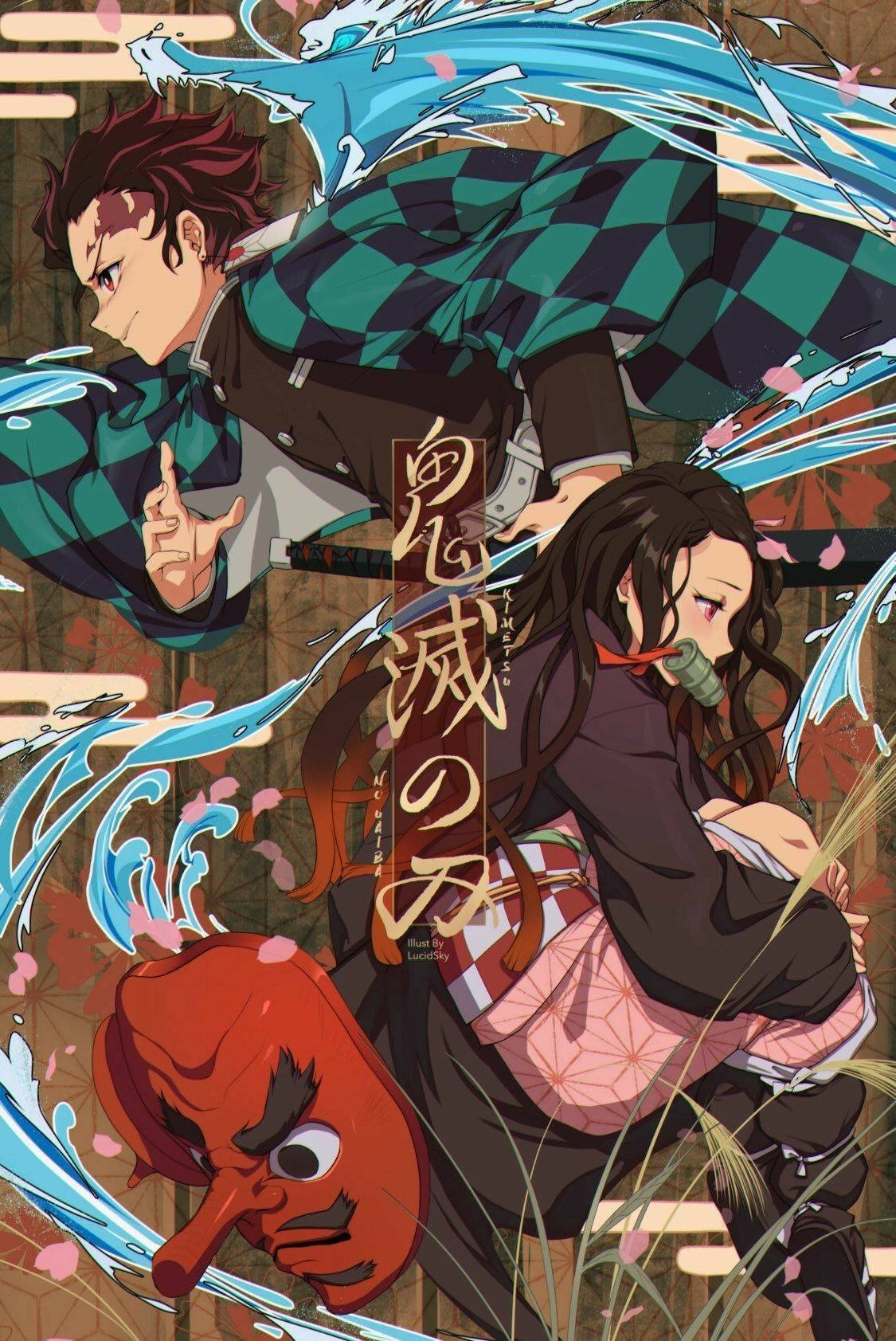 Tanjiro And Nezuko Poster Wallpaper