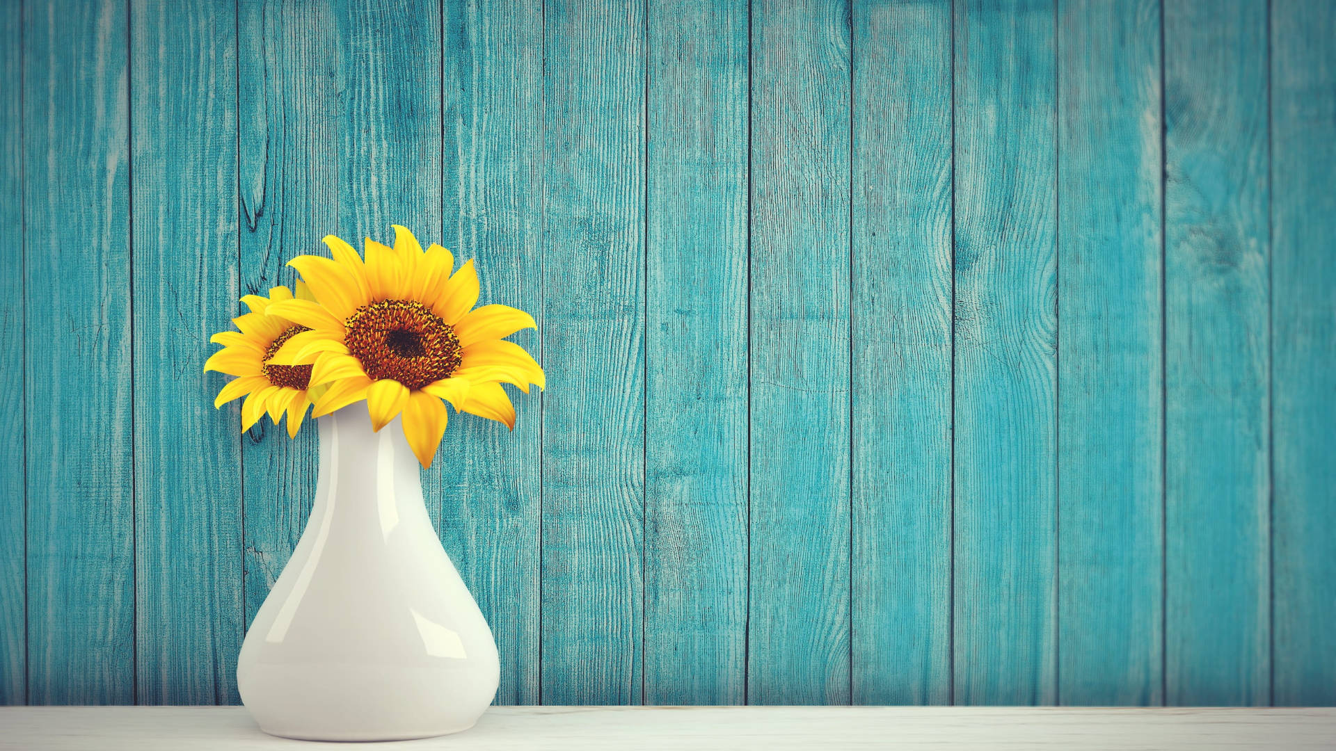 Teal Sunflower Laptop Wallpaper