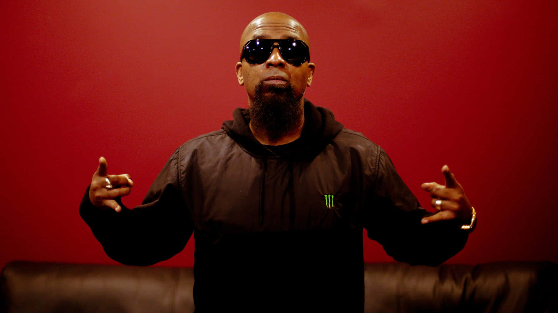 Tech N9ne Red Backdrop Wallpaper