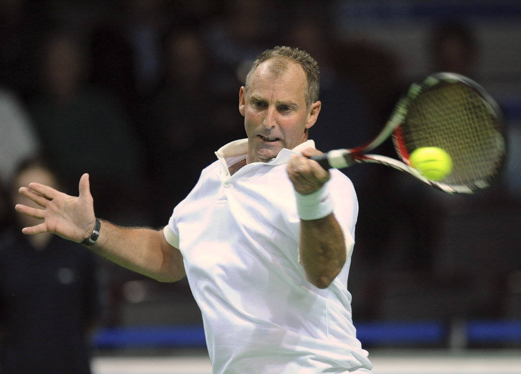 Tennis Player Thomas Muster Hitting Ball Wallpaper