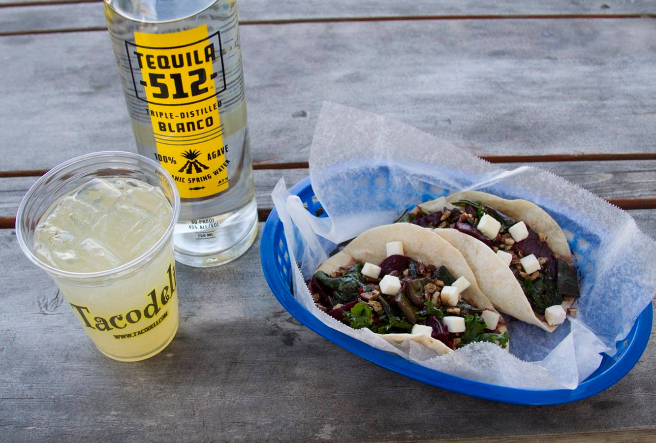 Tequila 512 Blanco Paired With Traditional Tacos Wallpaper