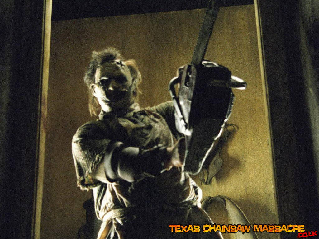 Terrifying Visage Of Leatherface - The Masked Villain Wallpaper