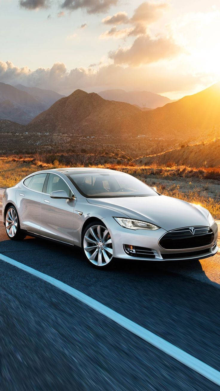 Tesla Model S Silver Wallpaper