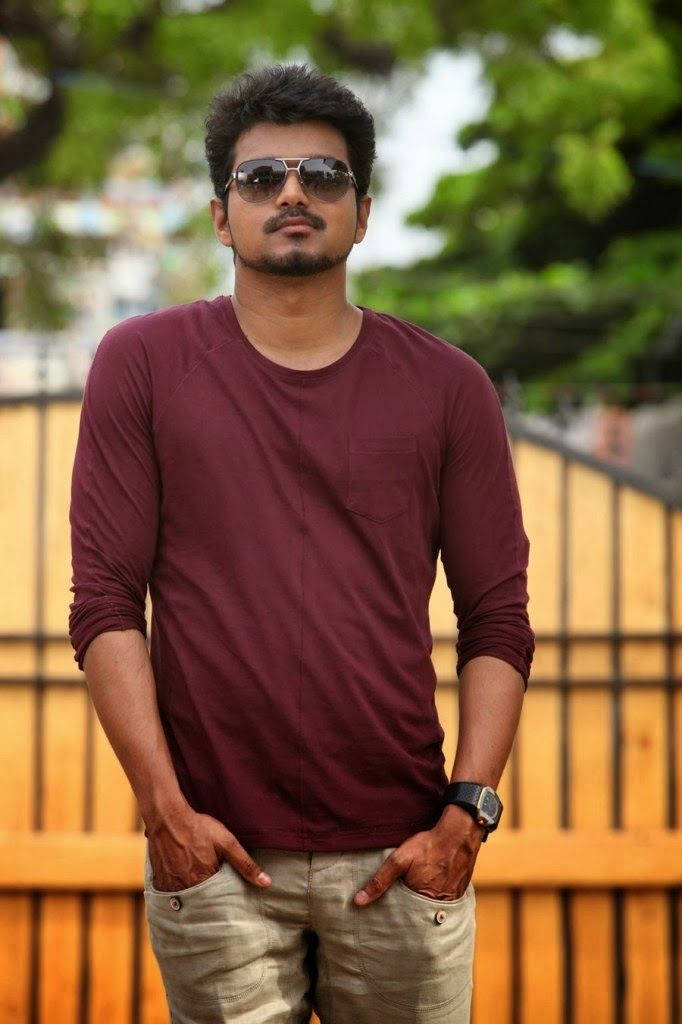 Thalapathy Hd Maroon Shirt Wallpaper