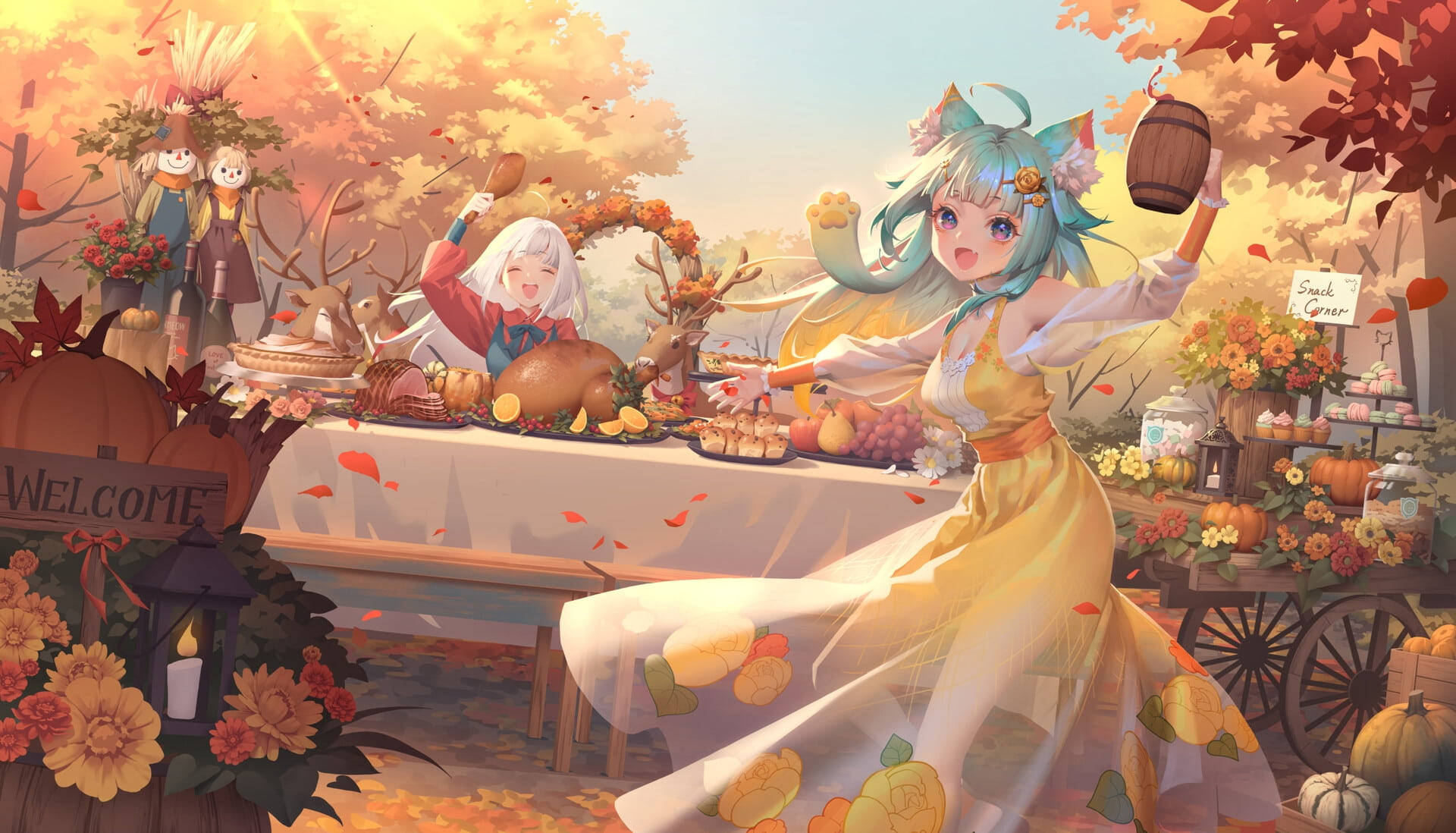 Thanksgiving Aesthetic Anime Girl Wallpaper