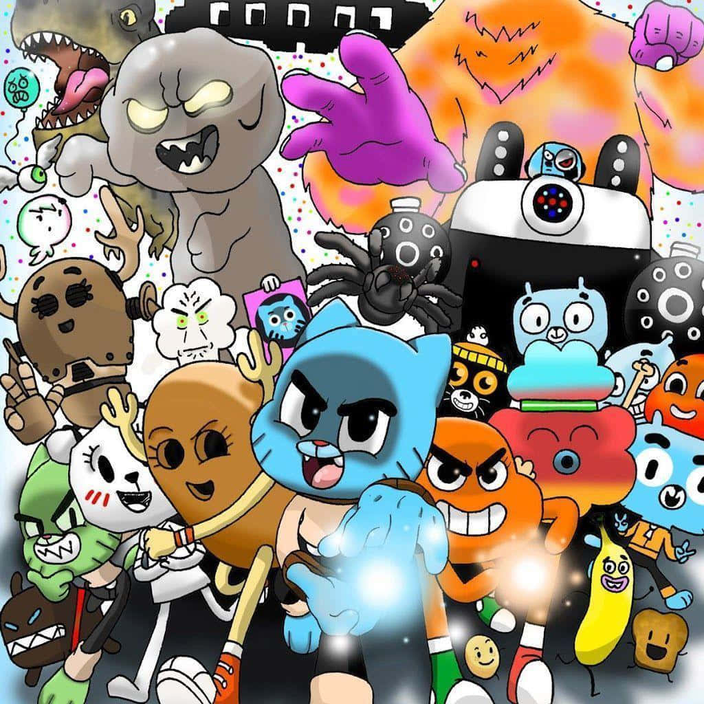 The Amazing World Of Gumball Characters Smiling Together Wallpaper