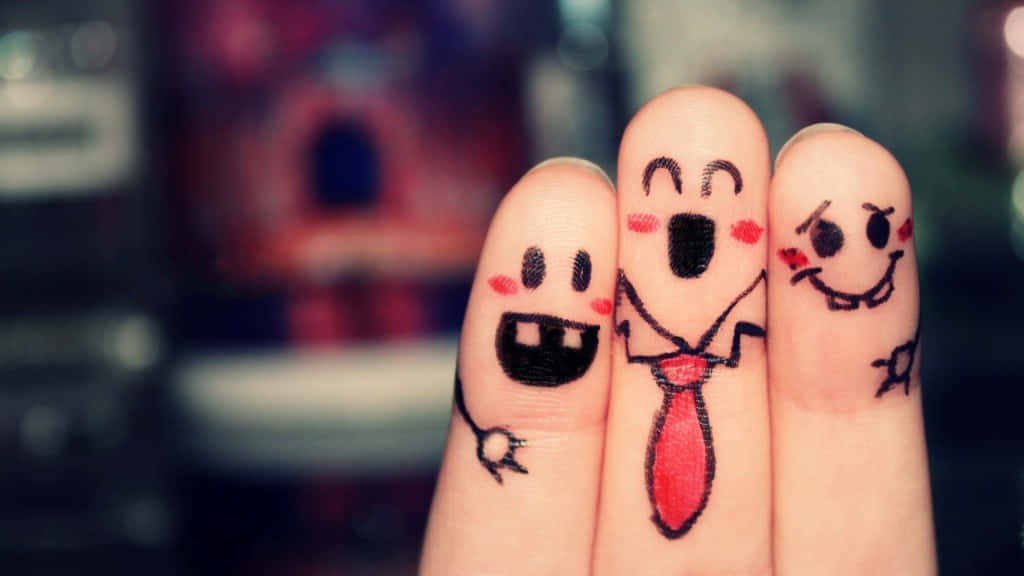 The Art Of Finger Humour: Hilarious Faces Drawn On Fingers Wallpaper