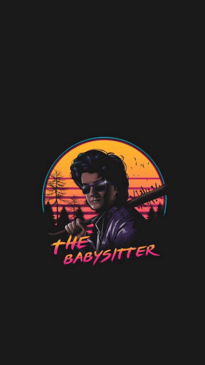 The Babysitter Vaporwave Stranger Things Phone Wallpaper