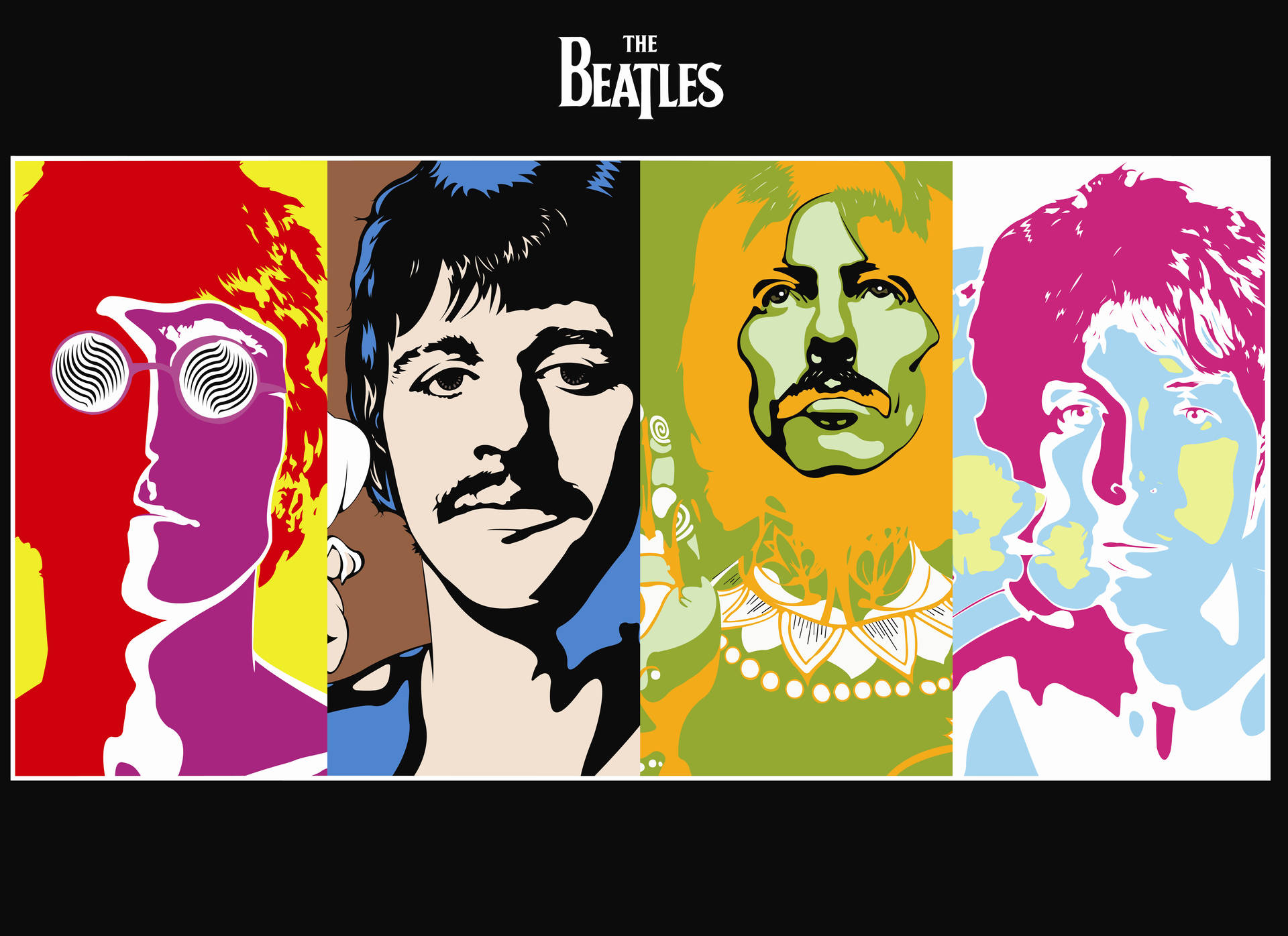 The Beatles Retro Art Wallpaper | WallpapersOK The Beatles Retro Art Wallpaper | WallpapersOK