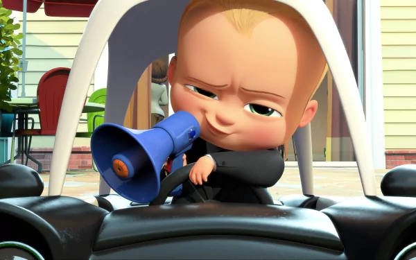 The Boss Baby On Black Car Wallpaper