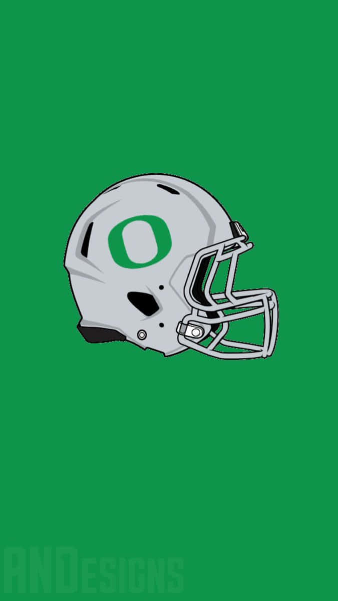 The Fabulous Oregon Ducks Logo On Football Field Wallpaper