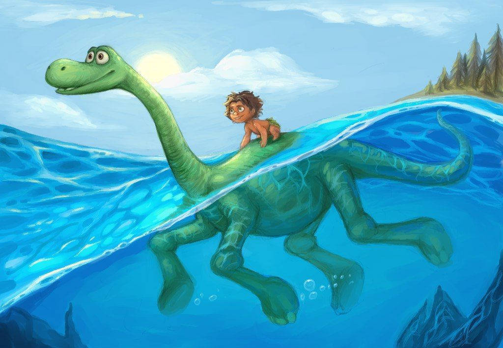 The Good Dinosaur Swimming Wallpaper