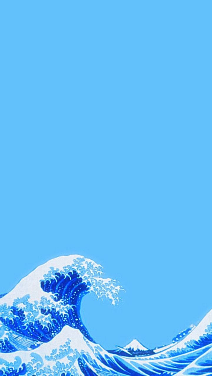 The Great Wave Blue Aesthetic Wallpaper