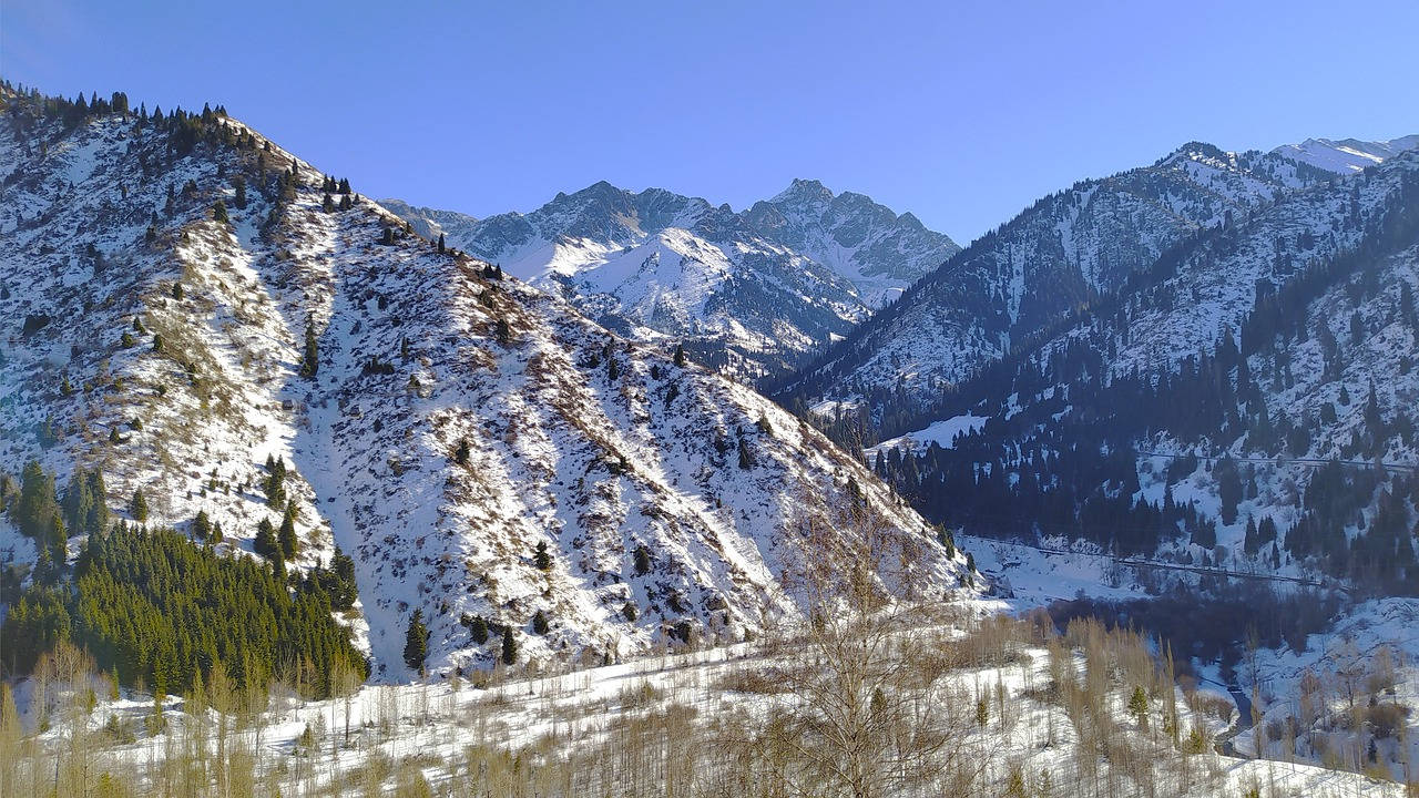 The Icy Mountains Of Almaty Wallpaper