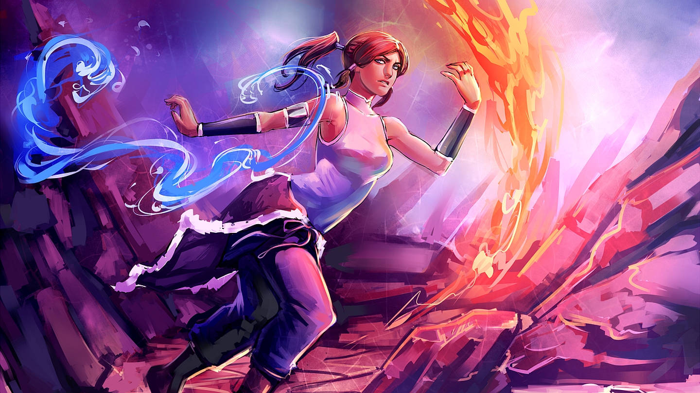 The Legend Of Korra Fire & Water Bending Wallpaper