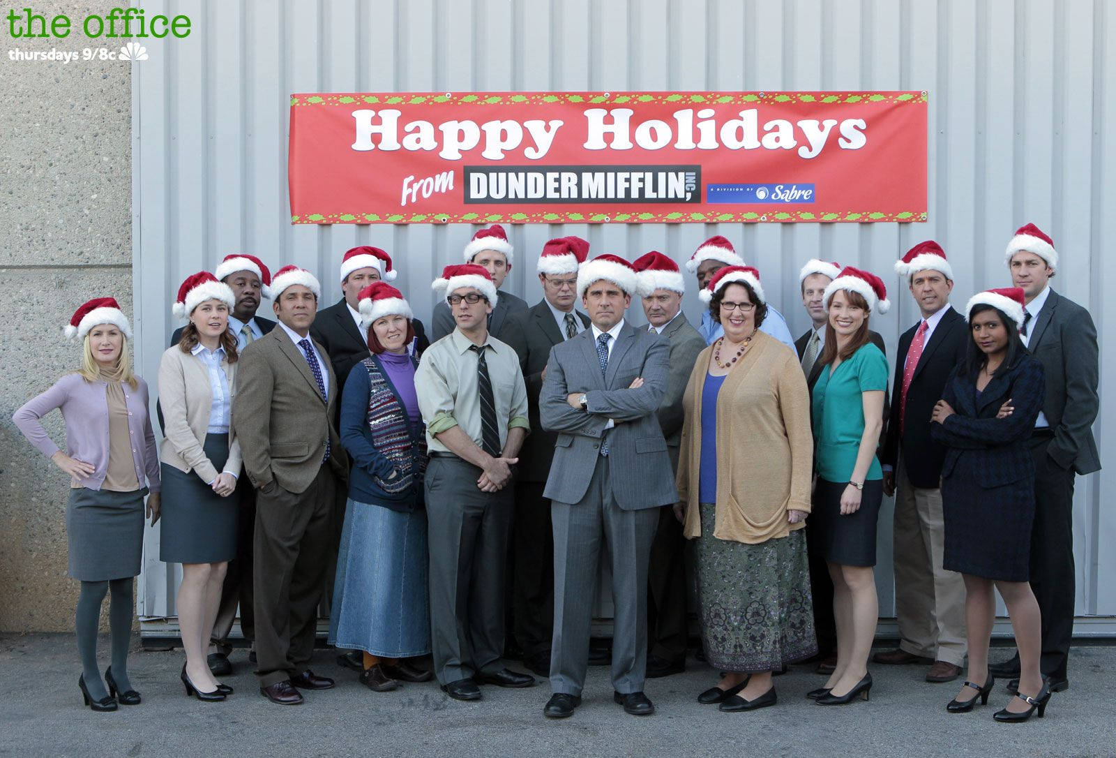The Office Us Christmas Poster Wallpaper