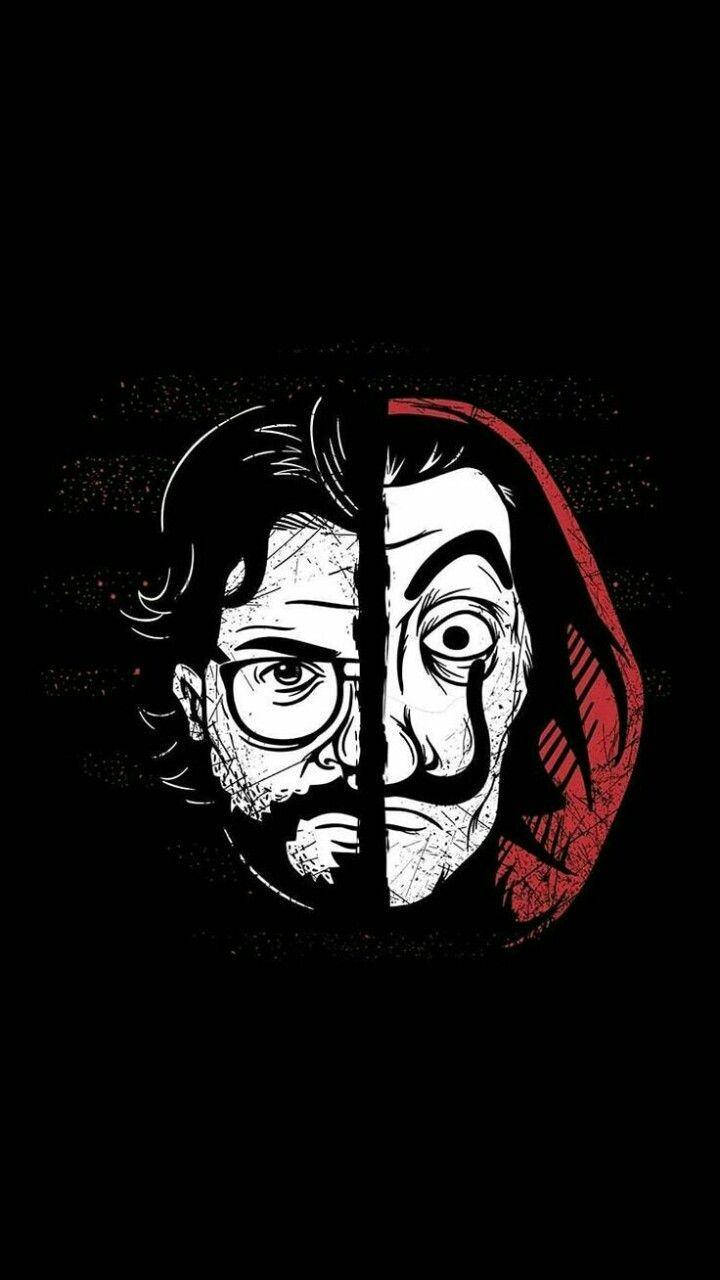 The Professor And Money Heist Mask Wallpaper