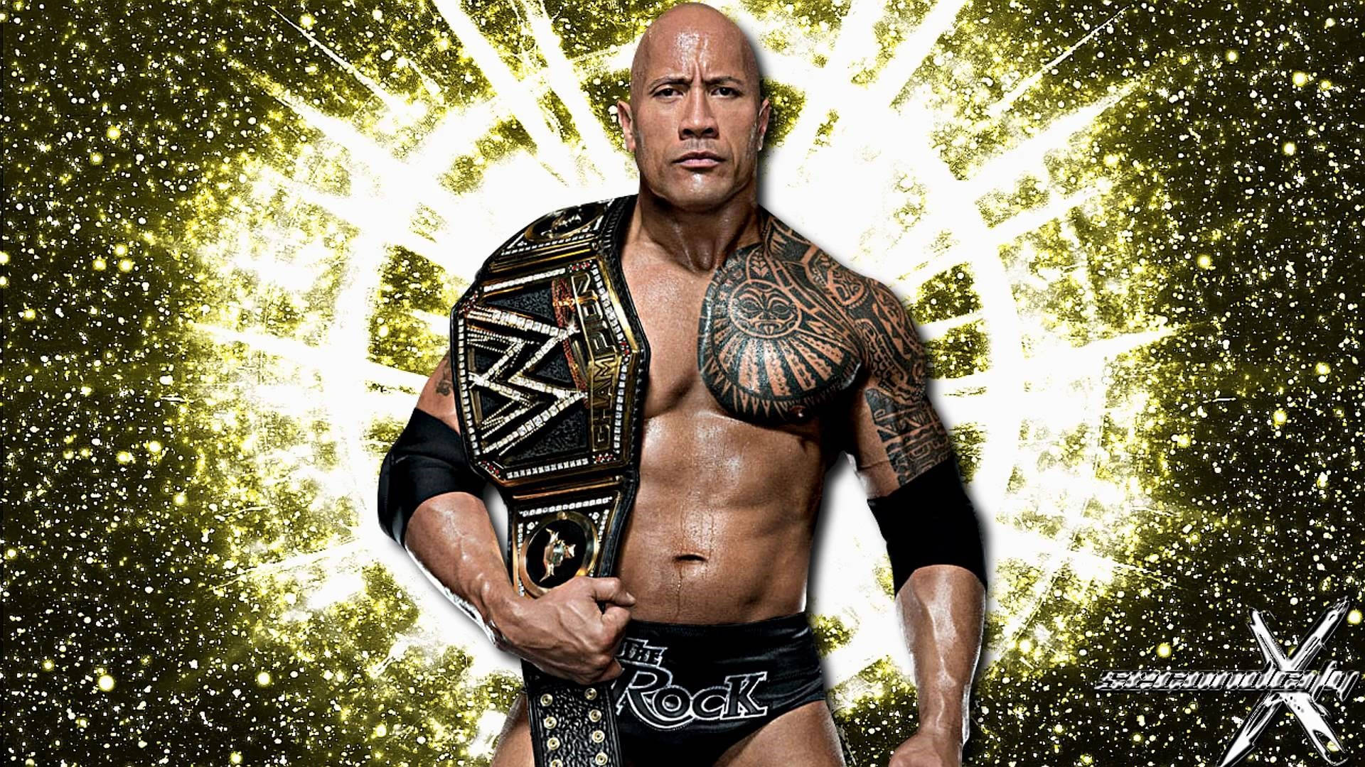 The Rock Wwe Championship Belt Yellow Wallpaper WallpapersOK