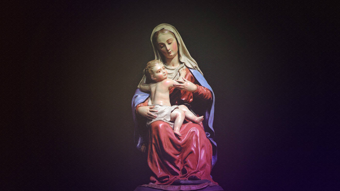 The Virgin Mary Sculpture Wallpaper