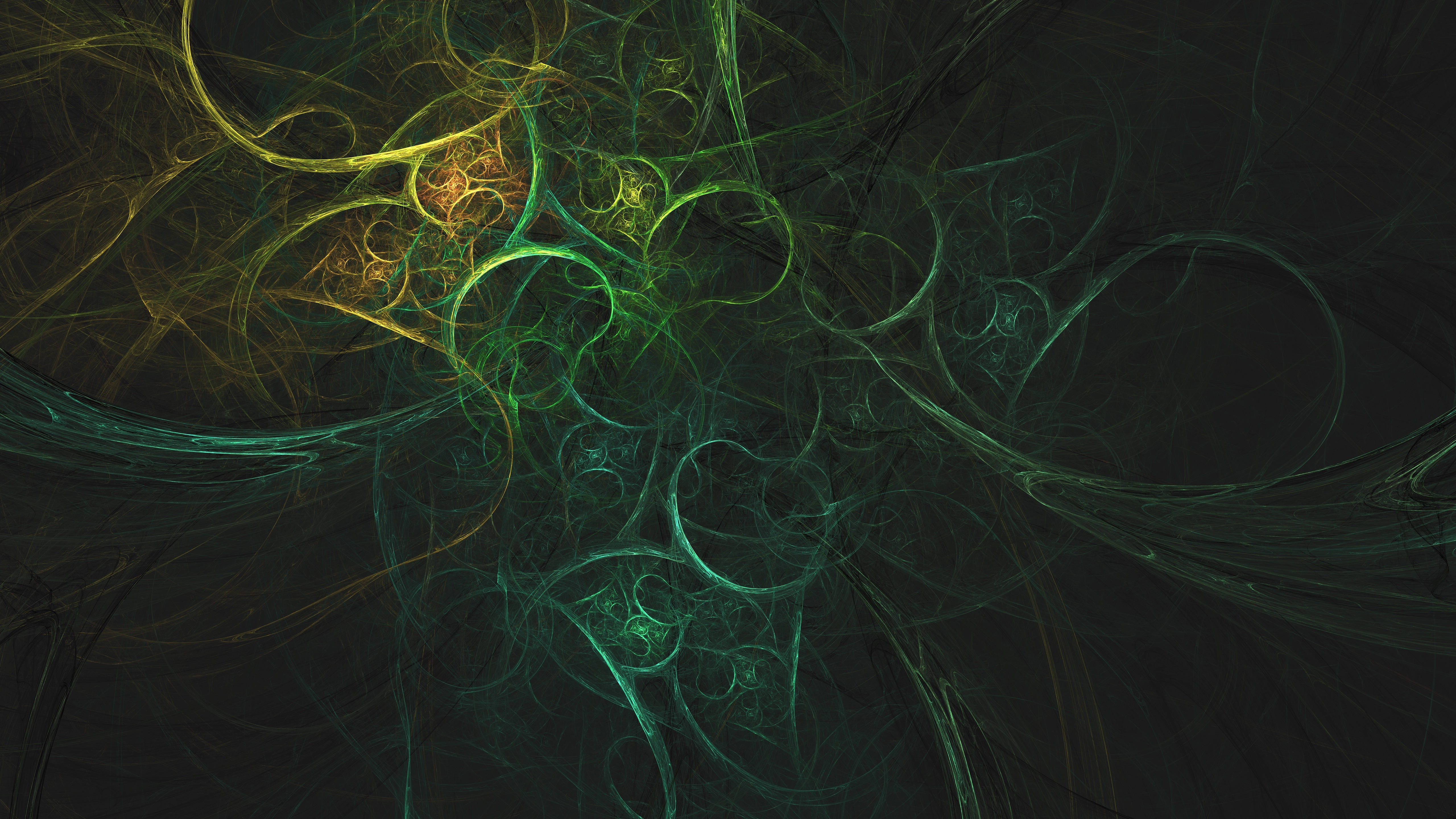 Thin 4k Green Fractal Wallpaper