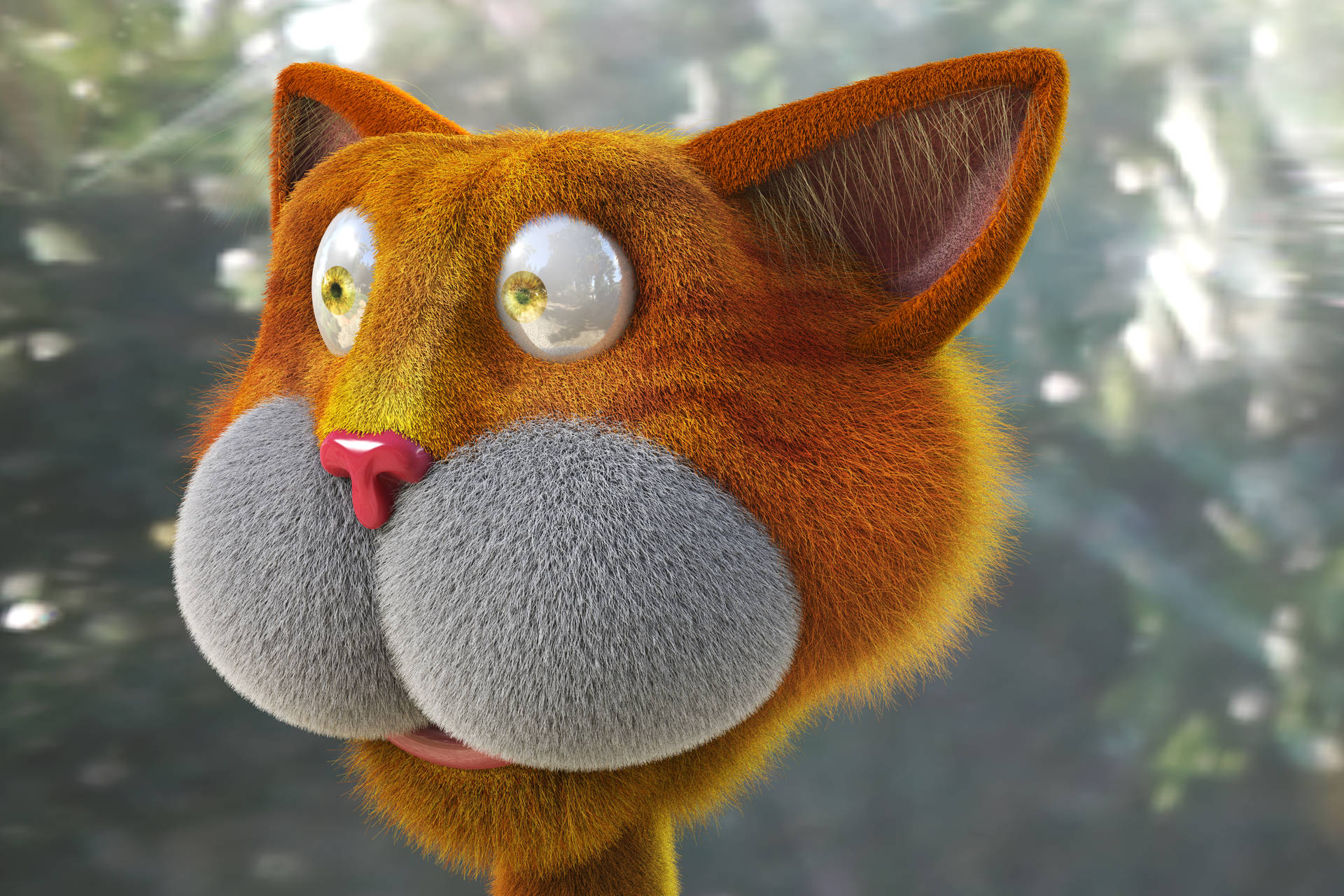 This Adorably Lifelike 3d Orange Cat Will Brighten Your Day! Wallpaper