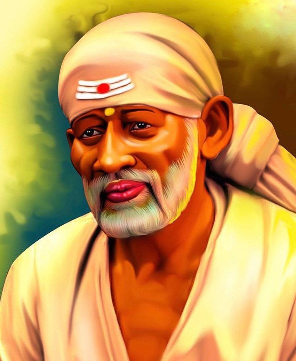 Tilak Forehead Marking Sai Baba Phone Wallpaper