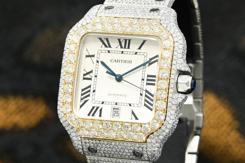 “time To Sparkle – Diamond-encrusted Cartier Watch Superimposed On Wrist” Wallpaper