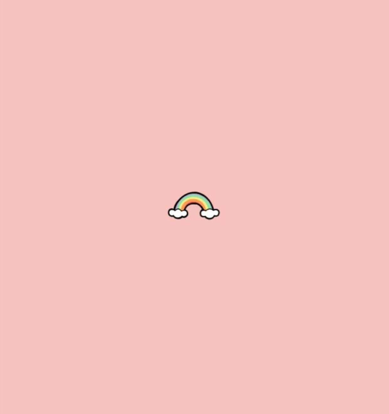 Tiny Rainbow On Cute And Pink Backdrop Wallpaper