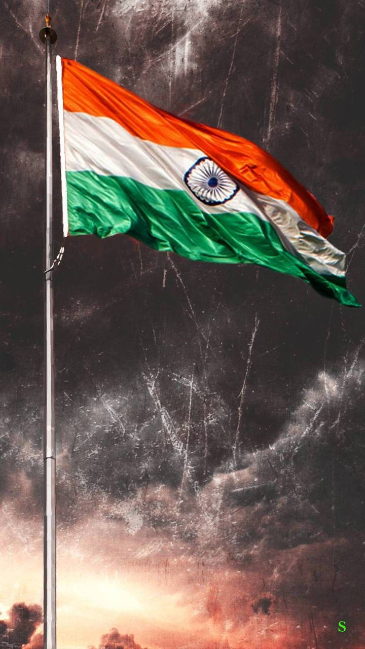 Tiranga Art Against Dark Background Wallpaper