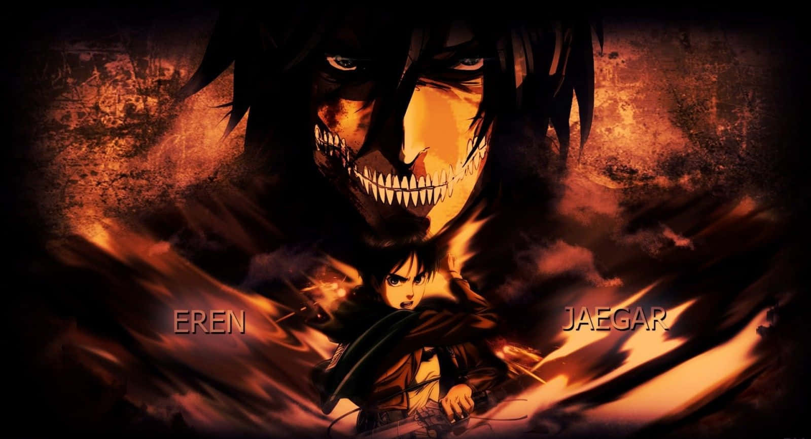 Titan Eren Yeager Versus Armored Titan Wallpaper