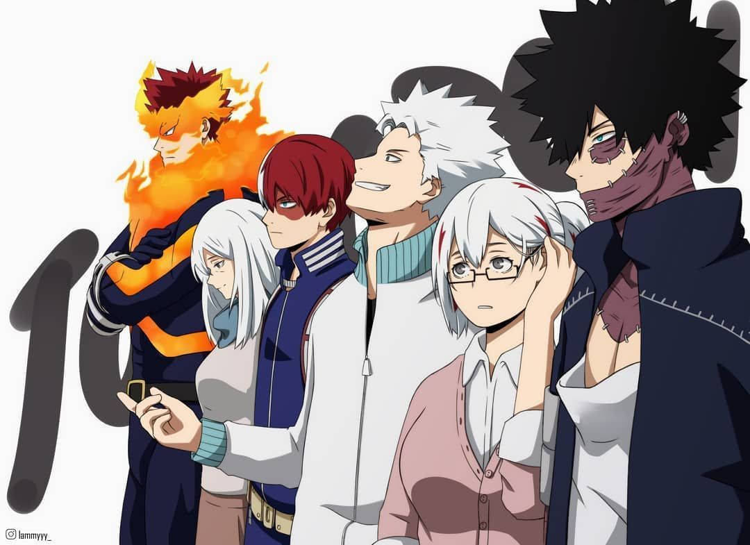 Todoroki Family Side Angle View Wallpaper