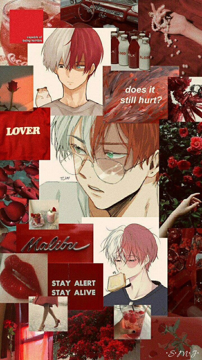 Todoroki Red Aesthetic My Hero Academia Wallpaper