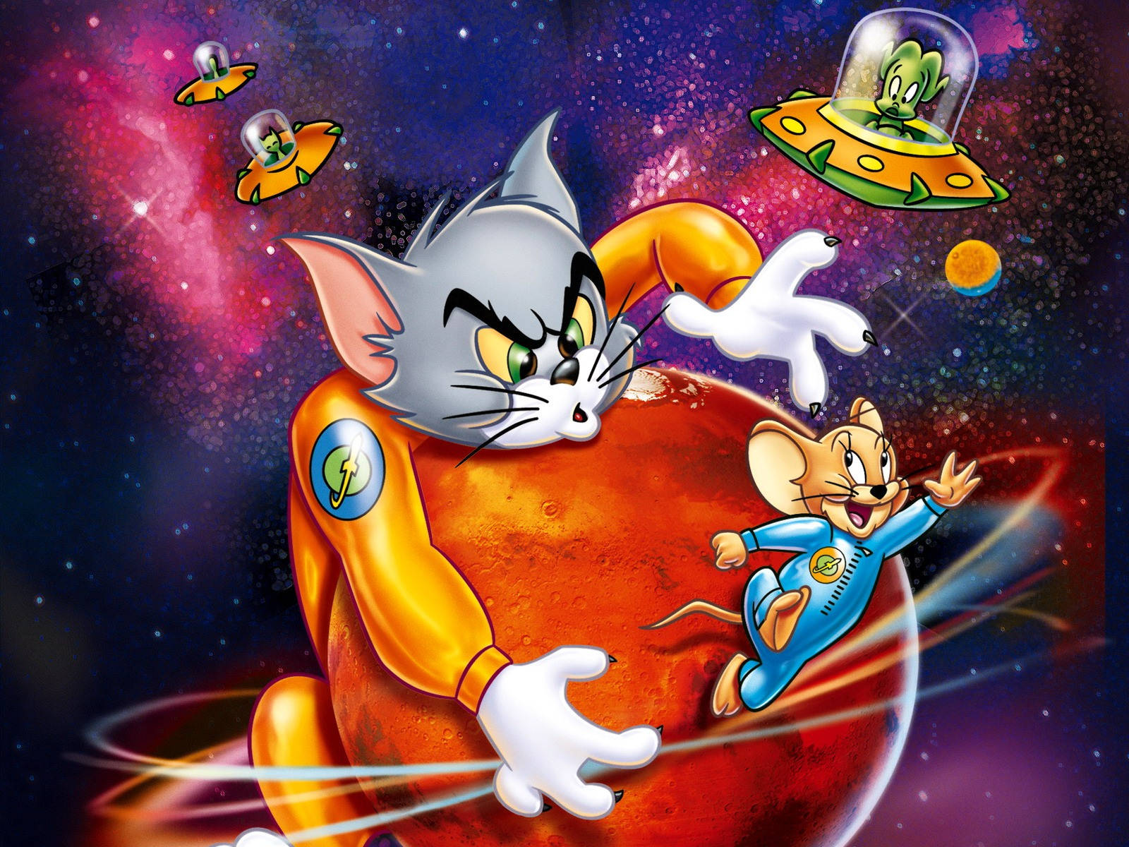 Tom And Jerry Iphone Space Background Wallpaper